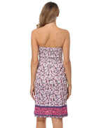 Boho Floral Strapless Mini Dress