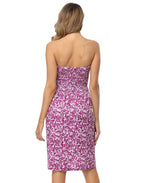 Leafy Floral Strapless Mini Dress