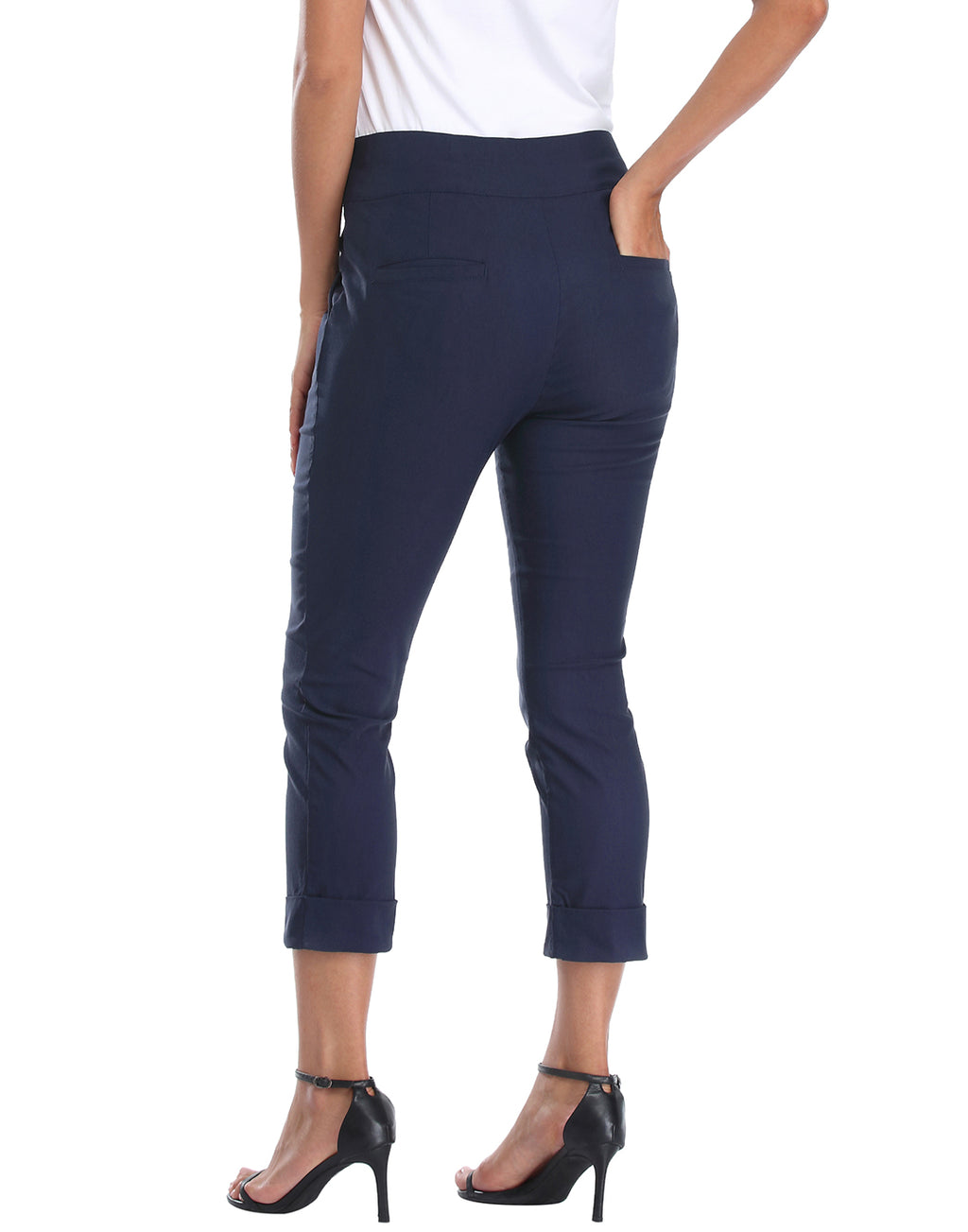 Pull On Capri Pants for Women with Pockets