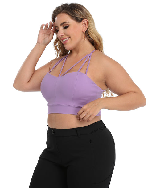 Sage Green Plus Size Bralette Cami Crop Top