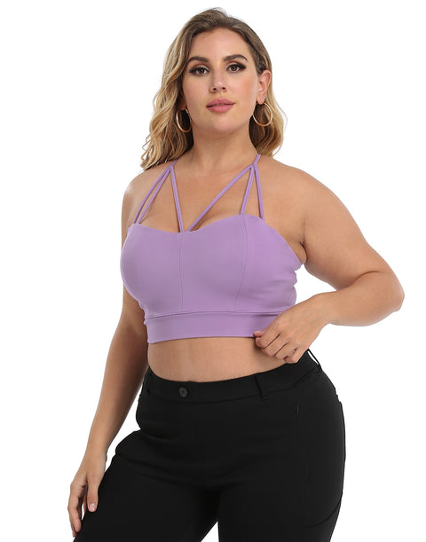 Sage Green Plus Size Bralette Cami Crop Top
