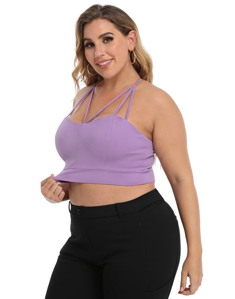Sage Green Plus Size Bralette Cami Crop Top