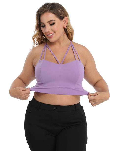 Sage Green Plus Size Bralette Cami Crop Top