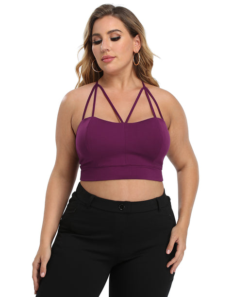 Sage Green Plus Size Bralette Cami Crop Top