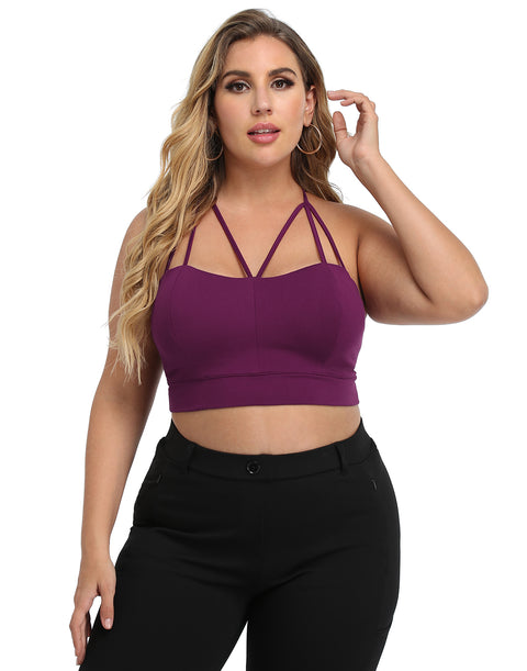 Sage Green Plus Size Bralette Cami Crop Top