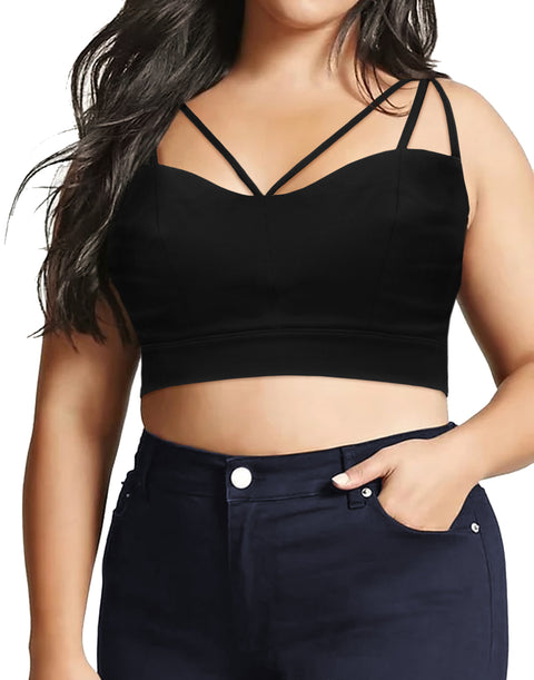 Sage Green Plus Size Bralette Cami Crop Top