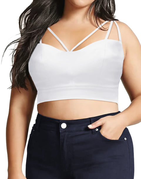 Sage Green Plus Size Bralette Cami Crop Top