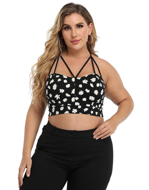 Sage Green Plus Size Bralette Cami Crop Top