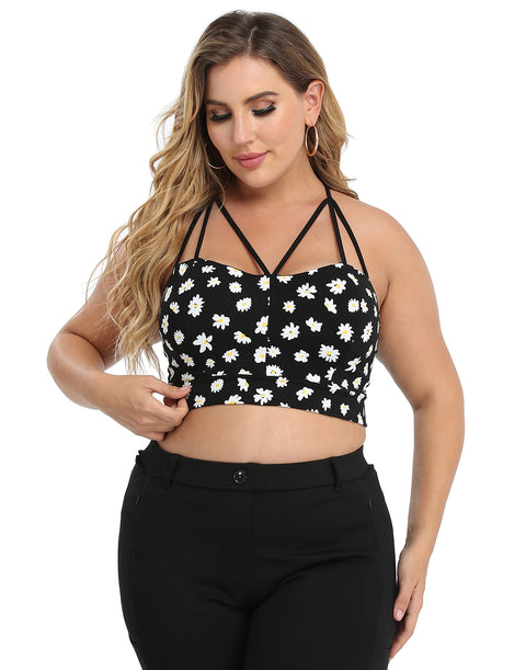Sage Green Plus Size Bralette Cami Crop Top