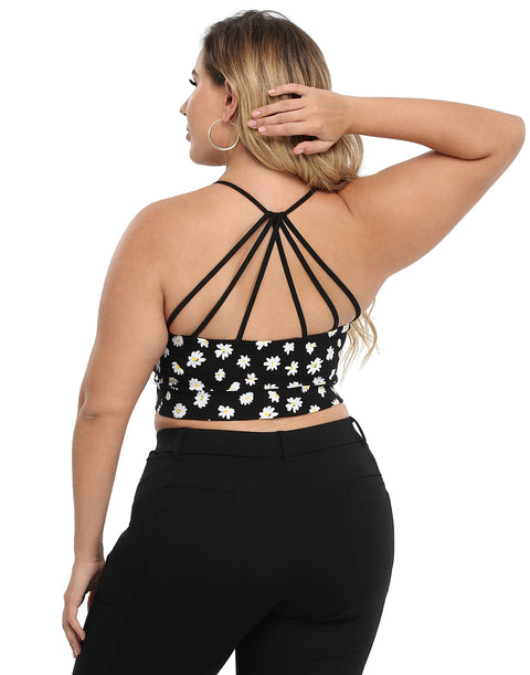 Sage Green Plus Size Bralette Cami Crop Top