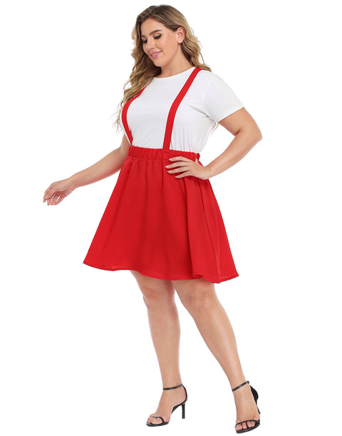 Plus Size Suspender Skirt