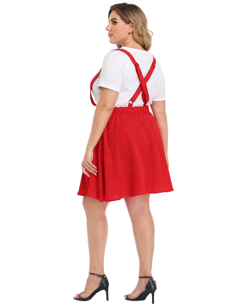 Plus Size Suspender Skirt