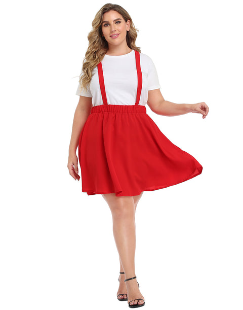 Plus Size Suspender Skirt