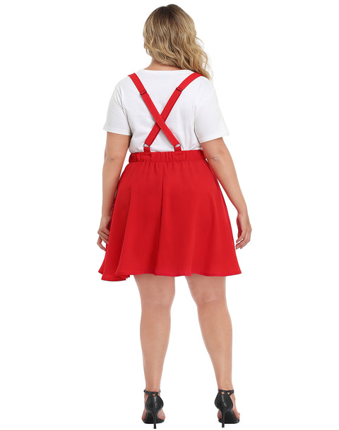 Plus Size Suspender Skirt