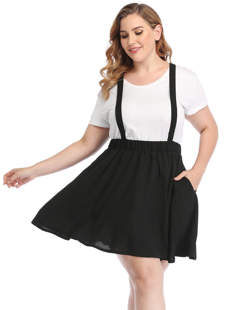 Plus Size Suspender Skirt