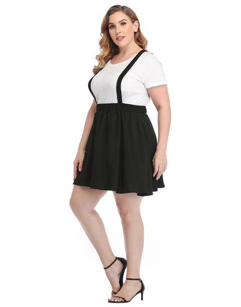 Plus Size Suspender Skirt