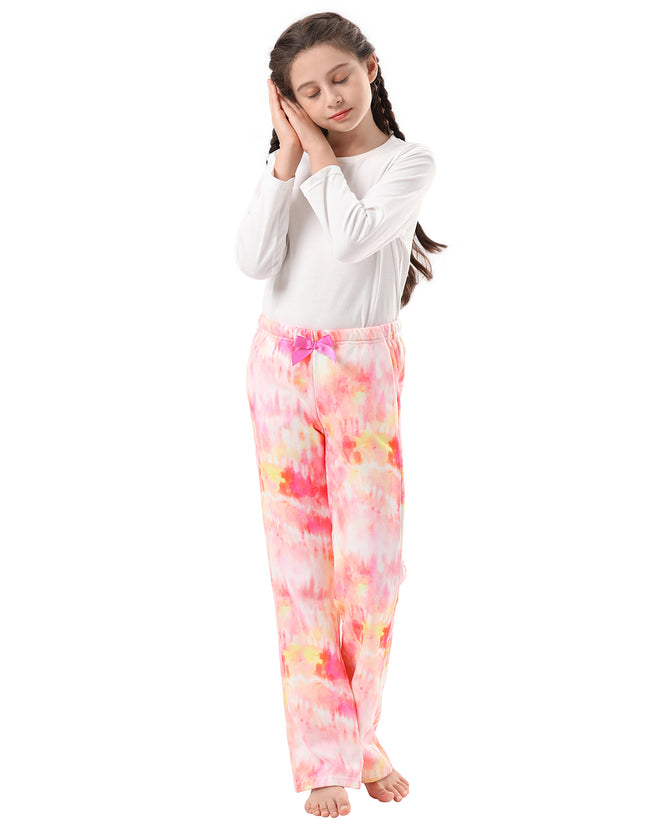 Girl's Fleece Pajama Pants with Pockets Fuzzy – back view