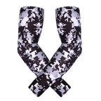 Black Silver Camo Arm Compression Sleeves for Kids Basketball Football Baseball Shooting Sleeve