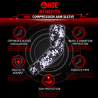 Black Silver Camo Arm Compression Sleeves for Kids Basketball Football Baseball Shooting Sleeve