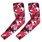 Red Black Camo Arm Compression Sleeves for Kids Basketball Football Baseball Shooting Sleeve