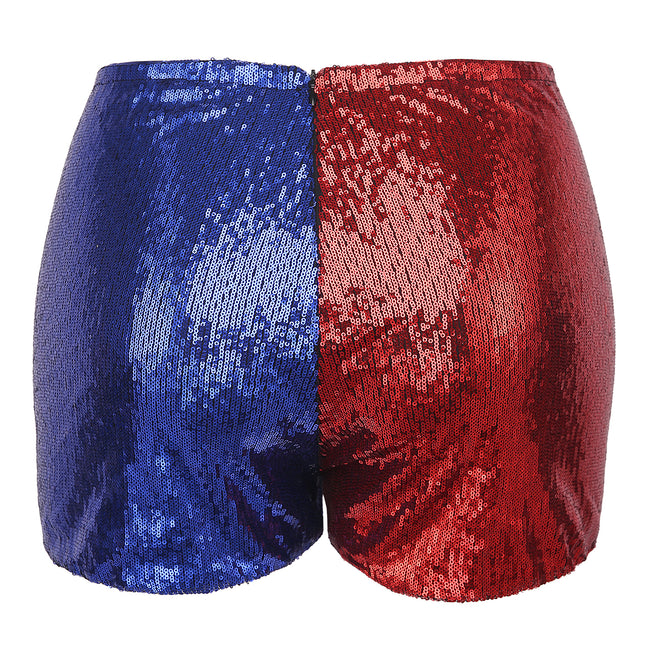 Plus Size Sequin Costume Shorts High Waist – side view