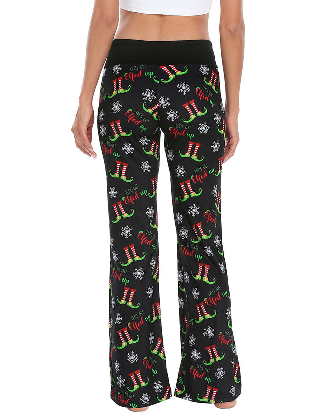 Elfed Up Wide Leg Pajama Pants Holiday PJs – close-up detail