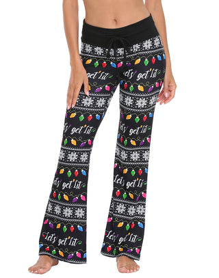 Get Lit Wide Leg Pajama Pants Holiday PJs in Get Lit