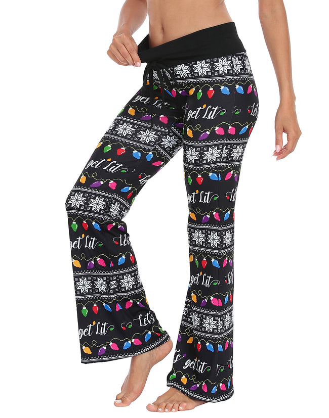 Get Lit Wide Leg Pajama Pants Holiday PJs – side view
