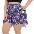 Colorful Mini Floral Plus Size Tennis Skort Pleated Golf Skirt with Shorts