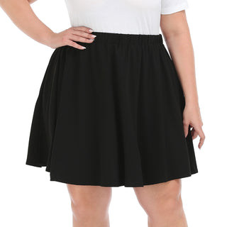 Plus Size Mini Skater Circle Skirt 1X-4X in Black