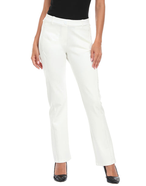 Straight Leg Pull On Yoga Dress Pants with 8 Pockets - 28" Inseam