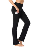 Straight Leg Pull On Yoga Dress Pants with 8 Pockets - 32" Inseam