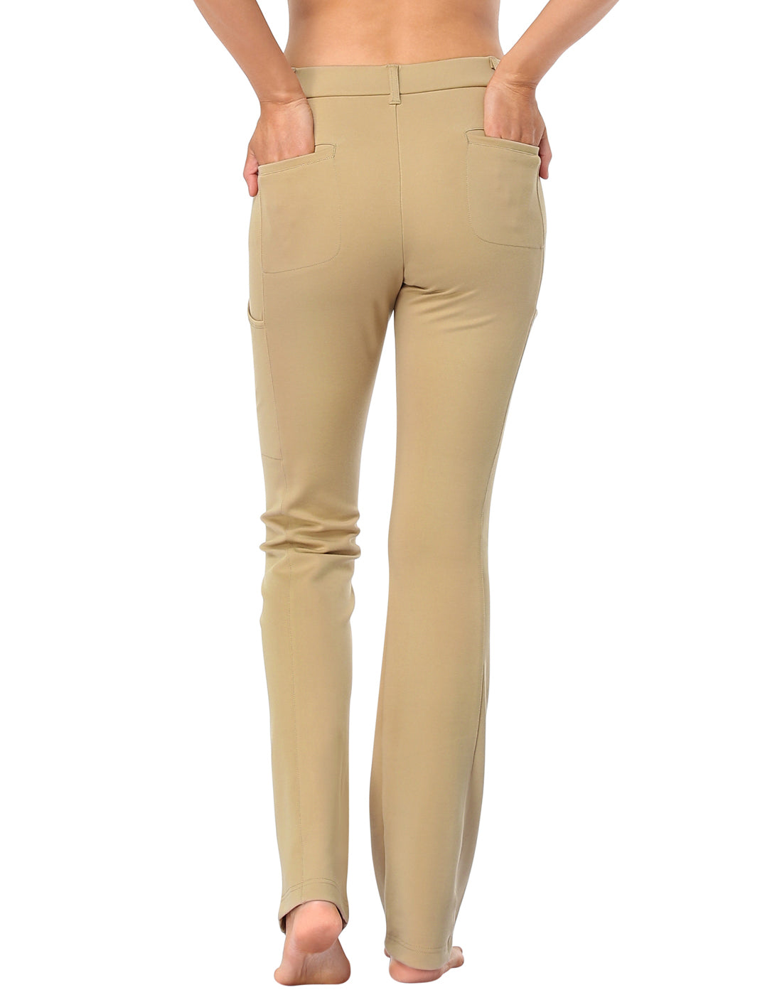 Straight Leg Pull On Yoga Dress Pants with 8 Pockets - 32" Inseam