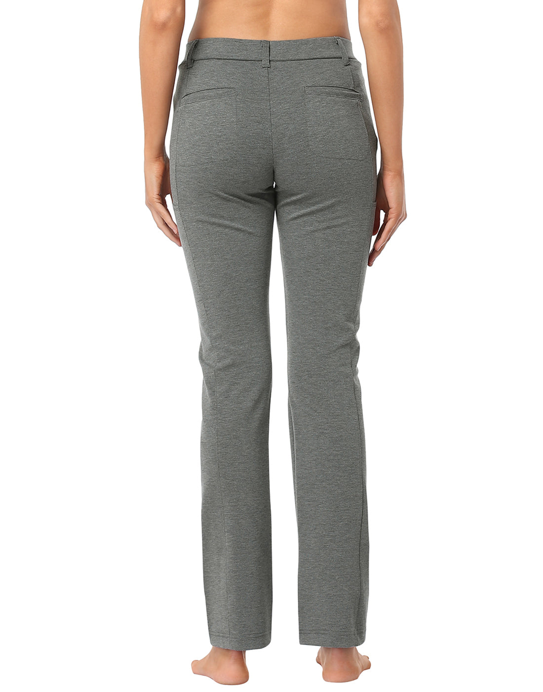 Straight Leg Pull On Yoga Dress Pants with 8 Pockets - 32" Inseam