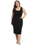 Plus Size Bodycon Midi Jersey Dress
