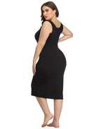 Plus Size Bodycon Midi Jersey Dress