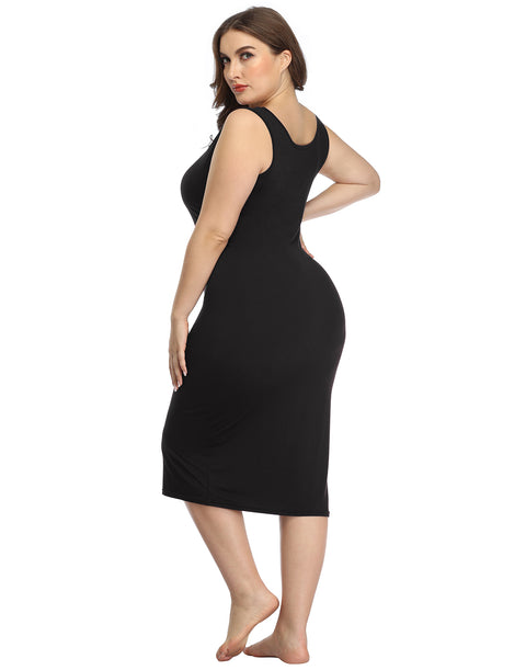Plus Size Bodycon Midi Jersey Dress
