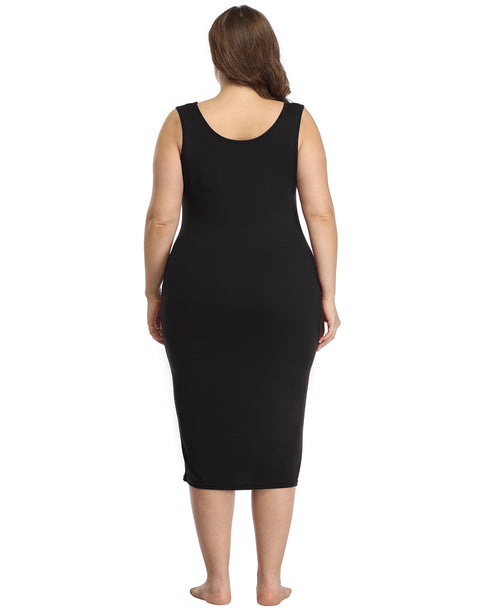 Plus Size Bodycon Midi Jersey Dress