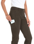 Straight Leg Pull On Yoga Dress Pants with 8 Pockets - 32" Inseam