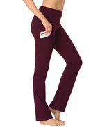 Straight Leg Pull On Yoga Dress Pants with 8 Pockets - 32" Inseam