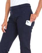 Straight Leg Pull On Yoga Dress Pants with 8 Pockets - 28" Inseam