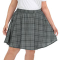 Gray Plaid Plus Size Mini Skater Circle Skirt