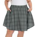 Gray Plaid Plus Size Mini Skater Circle Skirt