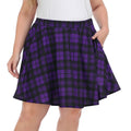 Purple Plaid Plus Size Mini Skater Circle Skirt