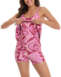 Pink Marble Swirl Exercise Workout Dress With Built-In Shorts