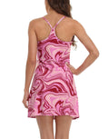 Pink Marble Swirl Exercise Workout Dress With Built-In Shorts