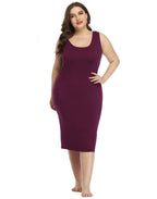 Plus Size Bodycon Midi Jersey Dress