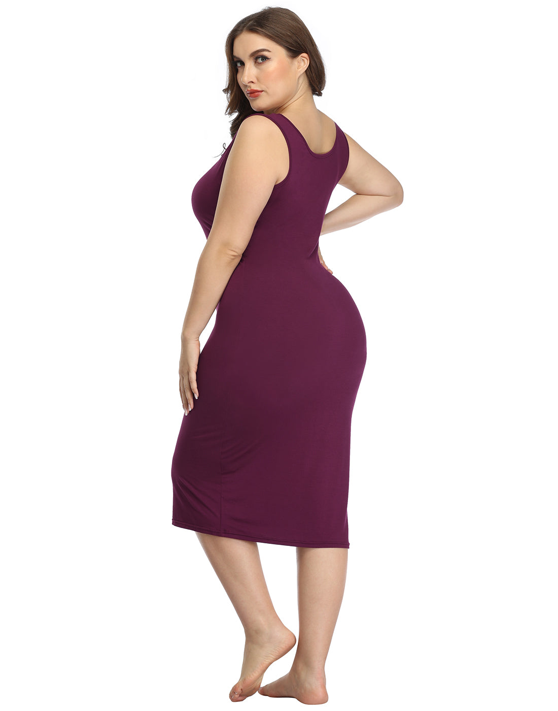 Plus Size Bodycon Midi Jersey Dress