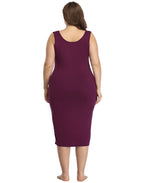 Plus Size Bodycon Midi Jersey Dress
