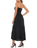 Black Summer Strapless Maxi Dress